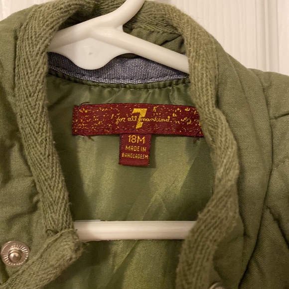 7 for all mankind toddler boys 18M olive green jacket - Picture 3 of 7